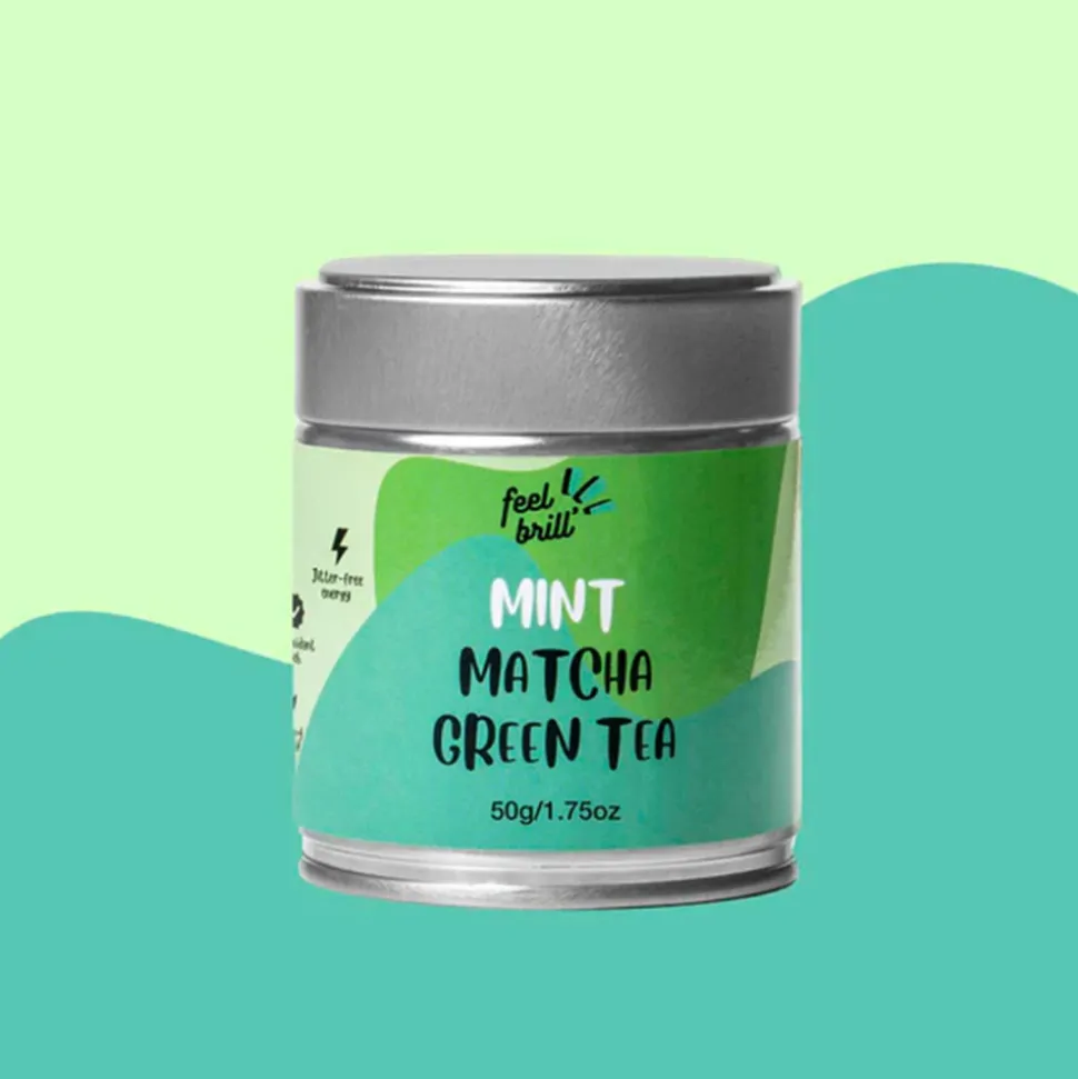 Vihreä matcha-tee mintulla Feel Brill, 50 g